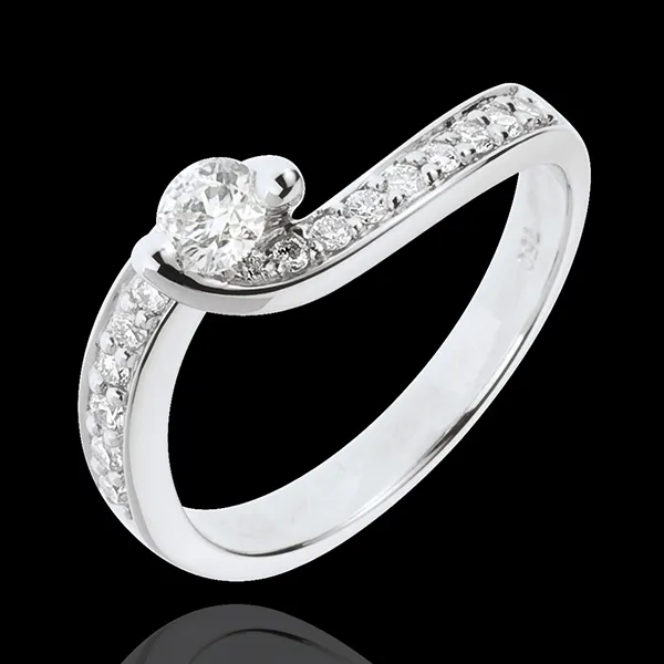 Bague de Fiançailles Destinée - Solstice d'Eté - diamant 0.49 carat - or blanc 18 carats