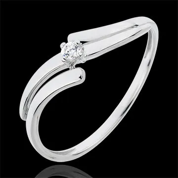 Solitaire Nid Précieux - Evasion - or blanc 18 carats