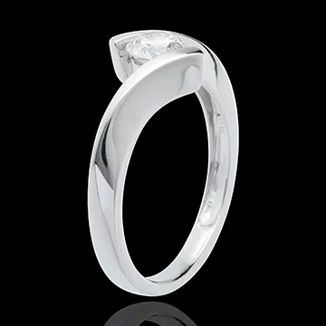 Solitaire apostrophe or blanc 18 carats (TGM+) - 0.52 carats