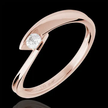 Solitaire calanque or rose 18 carats - diamant 0.11 carat