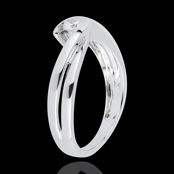 Solitaire Ring Precious Nest - Mont Diamant - white gold - 18 carats