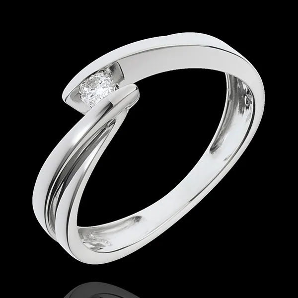 Solitaire Nid Précieux - Ondine - or blanc 18 carats - 1 diamant : 0.07 carat