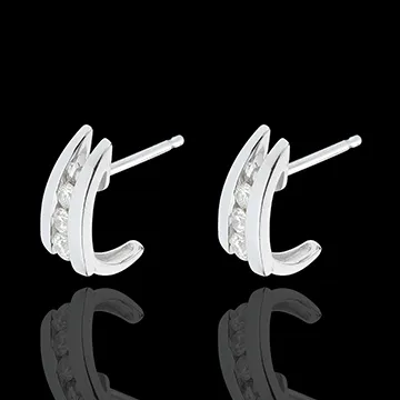 Earring Precious Nest - Accroche Cœur - white gold - 18 carats