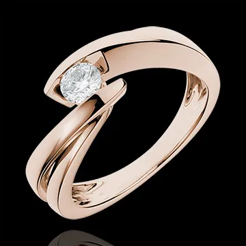 Solitaire Nid Précieux - Ondine - or rose 18 carats - diamant 0.27 carat