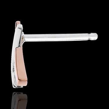 Boucles d'oreilles Nid Précieux - Ombrée variation - or blanc et or rose 18 carats