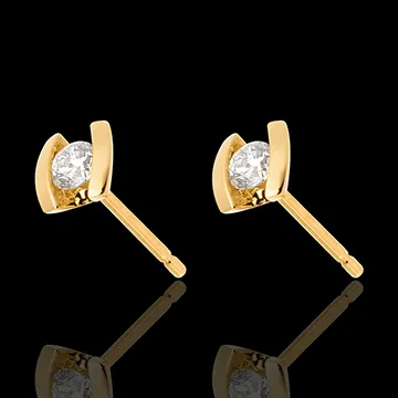 Earring Precious Nest - Caldera - yellow gold - 0.21 carat - 18 carats