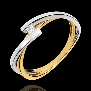Yellow and White Gold Pluto Solitaire