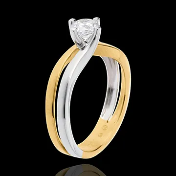 Solitaire sillon yellow gold_white gold - 0.52 carat