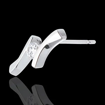 Boucles d'oreilles Nid Précieux - Apostrophe diamants - or blanc 18 carats