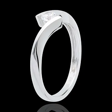 Solitaire Nid Précieux - Apostrophe - or blanc 18 carats - diamant 0.2 carat