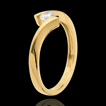 Solitaire Precious Nest - Apostrophe - yellow gold - 0.2 carat diamond - 18 carats