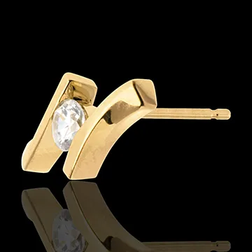 Earring Precious Nest - Apostrophe (very big model) - yellow gold - 0.31 carats - 18 carats