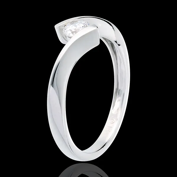 Solitaire Precious Nest - Apostrophe - white gold - diamond 0.25 carat - 18 carats