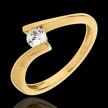 Solitaire Precious Nest - Apostrophe - yellow gold - diamond 0.25 carat - 18 carats