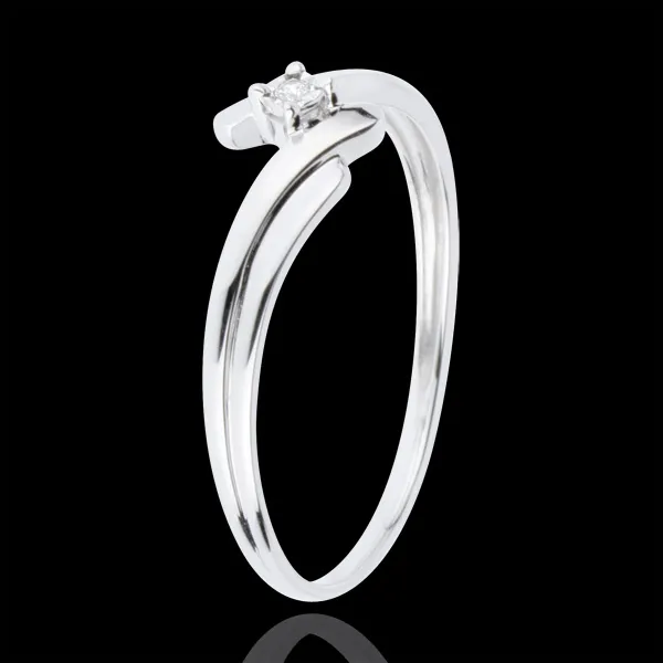 Solitaire Precious Nest - Swan - white gold - 18 carats
