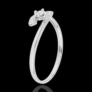 Solitaire Ring Precious Nest - Tell me Yes - white gold - 18 carats