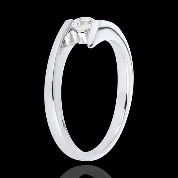 Solitaire Ring Princess Star - White gold