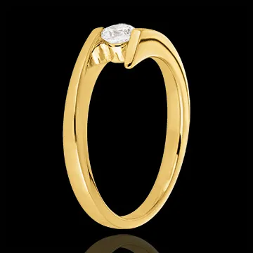 Solitaire Ring Precious Nest - Princesse star - yellow gold - 0.22 carats gold - 18 carats