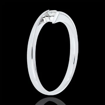 Solitaire Ring Princess Star - White gold
