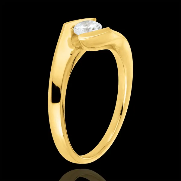 Bague solitaire Soir d'été or jaune 18 carats - 0.32 carats