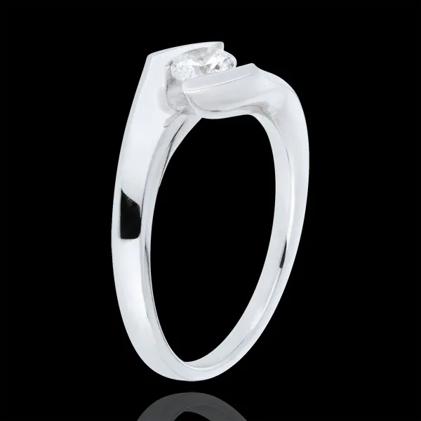 Solitaire ring Precious Nest- Summer evening - white gold - 0.32 carat - 18 carats