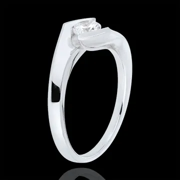 Solitaire ring Precious Nest- Summer evening - white gold - 0.32 carat - 18 carats