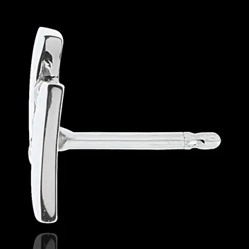 Earring Precious Nest - Parenthese - white gold - 18 carats