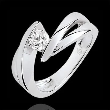 Precious Nest Solitaire - Ondine - 0.4 carat diamond -white gold 18 carats