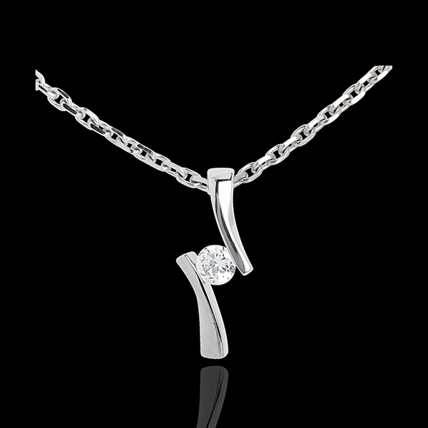 Pendant Precious Nest - Apostrophe diamond - white gold - 0.09 carat - 18 carats 