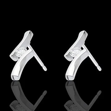 Earrings Precious Nest - Diamond Apostrophe - white gold - 18 carats