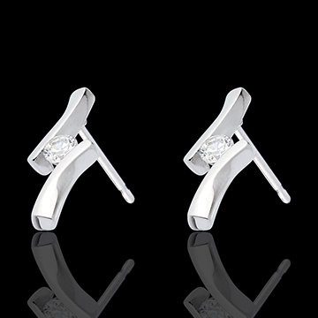Earrings Precious Nest - Diamond Apostrophe - white gold - 18 carats