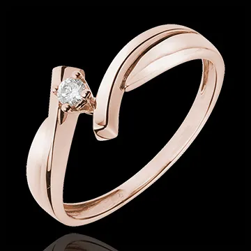 Solitaire Precious Nest - Jupiter - pink gold - 0.05 carat - 18 carats