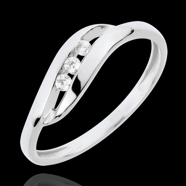 Trilogy Ring Precious Nest - My Dear - 18 carats white gold and diamonds
