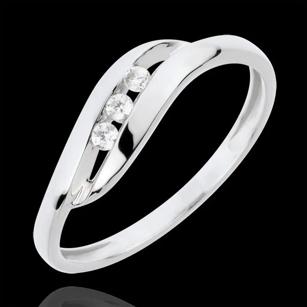 Trilogy Ring Precious Nest - My Dear - 18 carats white gold and diamonds