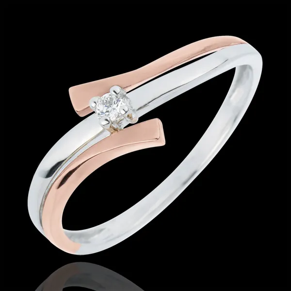 Solitaire Ring Precious Nest - Light Variation - pink gold - 0.032 carat diamond - 18 carats