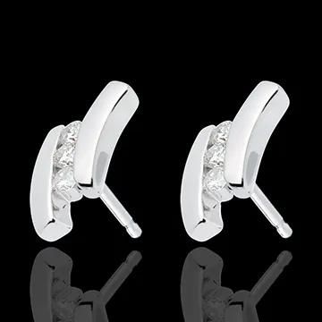 Earring Precious Nest - Diamond Trilogy Stud - 6 diamonds - 18 carats