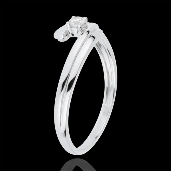 Solitaire Ring Precious Nest - Love Forever - white gold - 18 carats