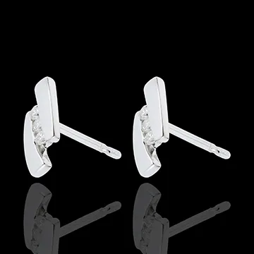 Earring Precious Nest - Parenthese - white gold - 18 carats