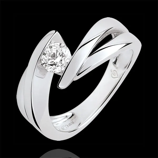 Precious Nest Solitaire - Ondine - 0.4 carat diamond -white gold 18 carats 