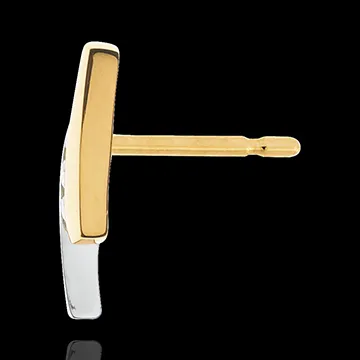 Pendientes Nido Precioso - Paréntesis - dos oros - oro blanco y oro amarillo 18 quilates