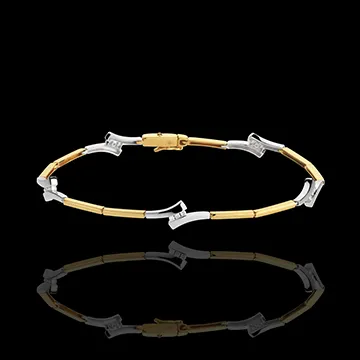 Pulsera triología - oro blanco y amarillo 18 quilates 