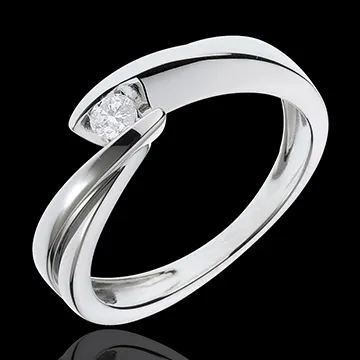 Solitario Nido Precioso - Ondina - oro blanco 18 quilates - 1 diamantes 0.11 quilates