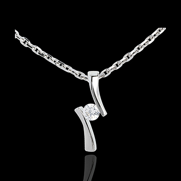 Colgante Nido Precioso - Apóstrofe - oro blanco 18 quilates - diamente 0.09 quilates