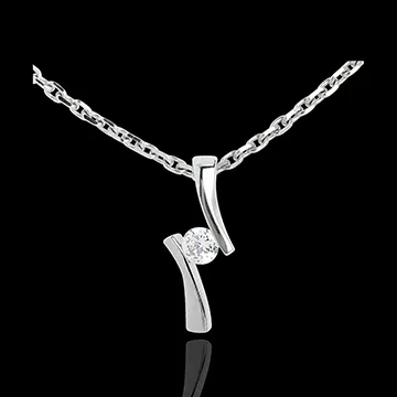 Colgante Nido Precioso - Apóstrofe - oro blanco 18 quilates - diamente 0.09 quilates