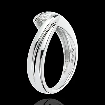 Solitario Nido Precioso - Ondina - oro blanco 18 quilates - 1 diamante 0.21 quilates