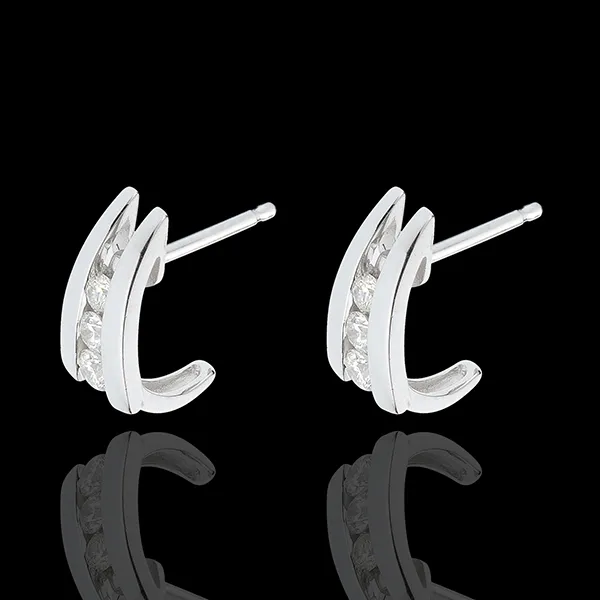 Pendientes Nido Precioso - Acerca Corazón - oro blanco 18 quilates