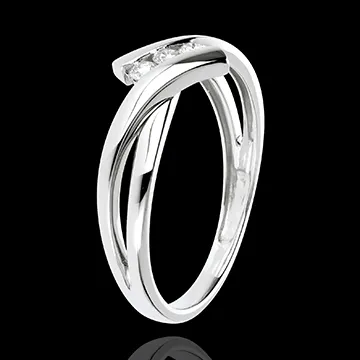 Anillo triple diamante Nido Precioso - oro blanco 18 quilates - 3 diamantes