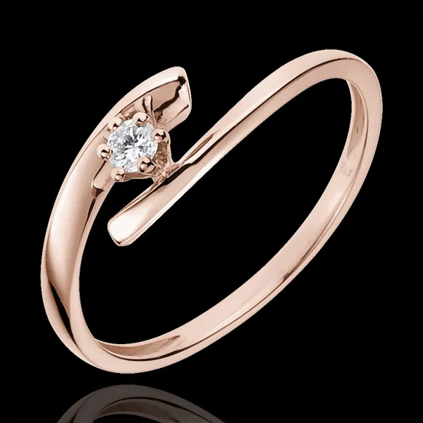 Solitario Nido Precioso - Orion - oro rosa 18 quilates