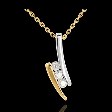 Collar Trilogía Nido Precioso - Cita - oro amarillo y blanco 18 quilates - 3 diamantes