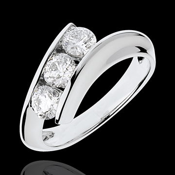 Anillo Trilogía Nido Precioso - Ella - oro blanco 18 quilates - 1 quilate